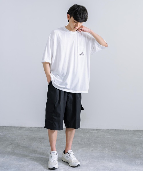 Rocky Monroe(ロッキーモンロー)の「オーバーサイズ TC天竺 プリント刺繍半袖Tシャツ スカル(Tシャツ/カットソー・メンズ・ブラック/ホワイト系/サックスブルー/ホワイト系1/オフホワイト/ブラック系1/ミント/ブラック系/コーラル・M/L)」の12枚目の写真