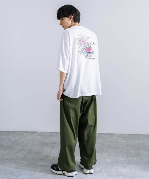 Rocky Monroe(ロッキーモンロー)の「オーバーサイズ TC天竺 プリント刺繍半袖Tシャツ スカル(Tシャツ/カットソー・メンズ・ブラック/ホワイト系/サックスブルー/ホワイト系1/オフホワイト/ブラック系1/ミント/ブラック系/コーラル・M/L)」の17枚目の写真