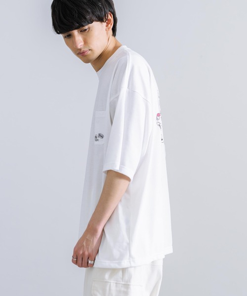 Rocky Monroe(ロッキーモンロー)の「オーバーサイズ TC天竺 プリント刺繍半袖Tシャツ スカル(Tシャツ/カットソー・メンズ・ブラック/ホワイト系/サックスブルー/ホワイト系1/オフホワイト/ブラック系1/ミント/ブラック系/コーラル・M/L)」の19枚目の写真