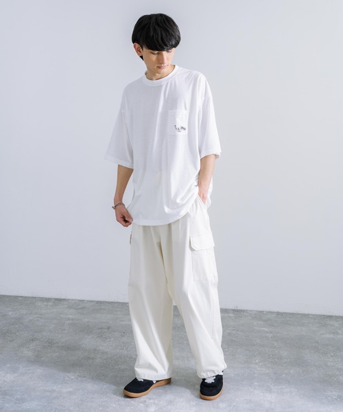 Rocky Monroe(ロッキーモンロー)の「オーバーサイズ TC天竺 プリント刺繍半袖Tシャツ スカル(Tシャツ/カットソー・メンズ・ブラック/ホワイト系/サックスブルー/ホワイト系1/オフホワイト/ブラック系1/ミント/ブラック系/コーラル・M/L)」の20枚目の写真