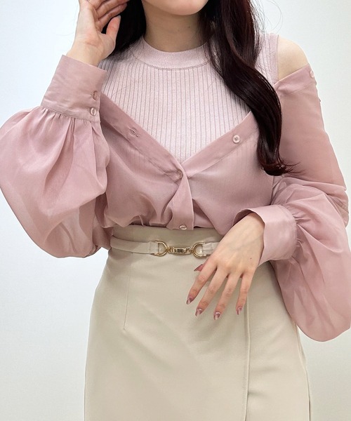 INGNI（イング）の「シアーシャツレイヤードニット