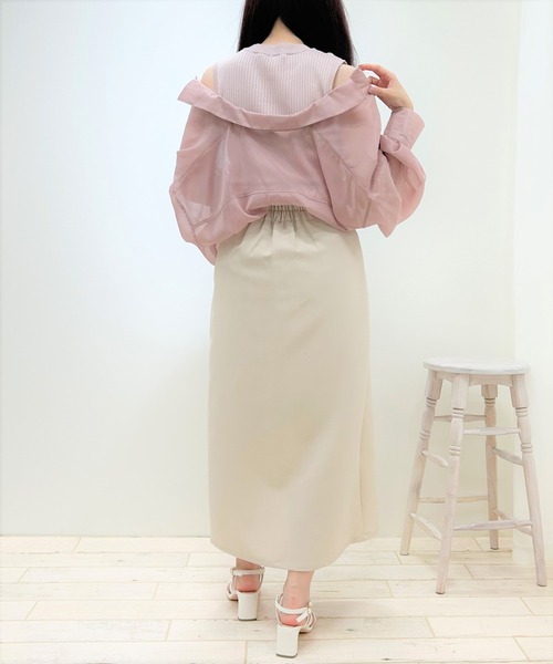 INGNI（イング）の「シアーシャツレイヤードニット（アンサンブル・レディース・ミント/アイボリー/ピンク/ブルー・M）」の21枚目の写真