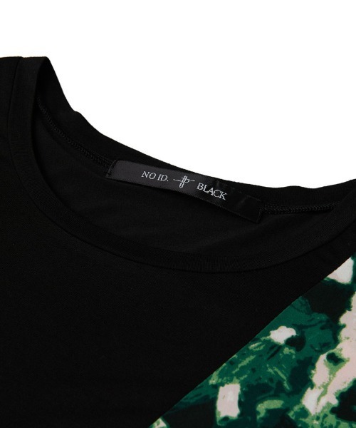 NO ID.(ノーアイディ)の「【NO ID.】Abstract Switch Loose T-Shirt / アブストラクト 切替 ルーズ Tシャツ(Tシャツ/カットソー・メンズ・ブラック/グリーン/ブルー・ONE SIZE)」の9枚目の写真