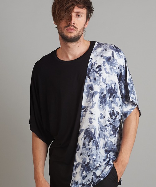 NO ID.(ノーアイディ)の「【NO ID.】Abstract Switch Loose T-Shirt / アブストラクト 切替 ルーズ Tシャツ(Tシャツ/カットソー・メンズ・ブラック/グリーン/ブルー・ONE SIZE)」の17枚目の写真