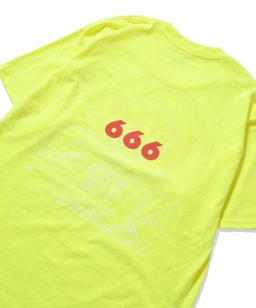 TEAM SATAN(チームサタン)の「TEAM SATAN SKATEBOARDING チームサタン スケートボーディング - TEAM SATAN Mr.666 TEE SAFETY GREEN 半袖 Tシャツ TS003-1-SG(Tシャツ/カットソー・メンズ・レッド/パープル/オレンジ・M)」の6枚目の写真