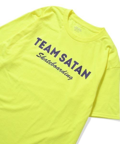 TEAM SATAN(チームサタン)の「TEAM SATAN SKATEBOARDING チームサタン スケートボーディング - TEAM SATAN Mr.666 TEE SAFETY GREEN 半袖 Tシャツ TS003-1-SG(Tシャツ/カットソー・メンズ・レッド/パープル/オレンジ・M)」の9枚目の写真