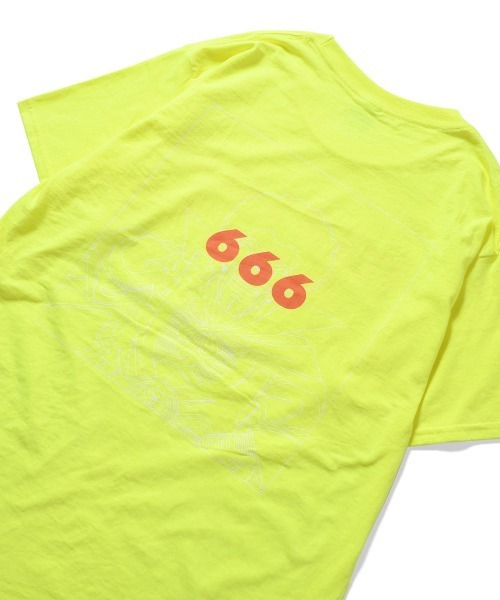 TEAM SATAN(チームサタン)の「TEAM SATAN SKATEBOARDING チームサタン スケートボーディング - TEAM SATAN Mr.666 TEE SAFETY GREEN 半袖 Tシャツ TS003-1-SG(Tシャツ/カットソー・メンズ・レッド/パープル/オレンジ・M)」の10枚目の写真