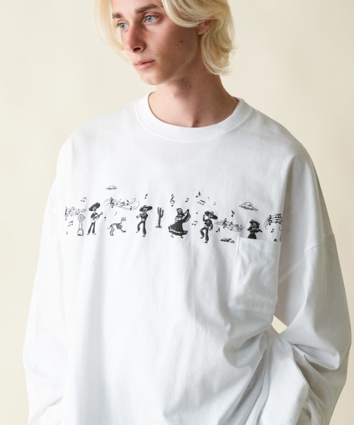 rehacer（レアセル）の「rehacer : Eternity Parade Wide L/S /  エタニティーパレード ワイドシル エット ロング スリーブ カットソー（Tシャツ/カットソー・メンズ・ブラック/ホワイト・SMALL/MEDIUM/LARGE/X-LARGE）」の13枚目の写真