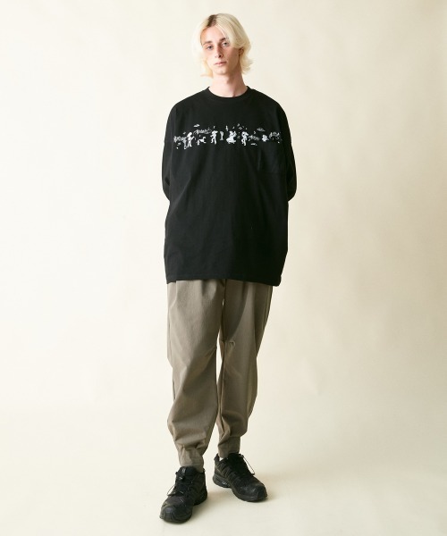 rehacer（レアセル）の「rehacer : Eternity Parade Wide L/S /  エタニティーパレード ワイドシル エット ロング スリーブ カットソー（Tシャツ/カットソー・メンズ・ブラック/ホワイト・SMALL/MEDIUM/LARGE/X-LARGE）」の7枚目の写真