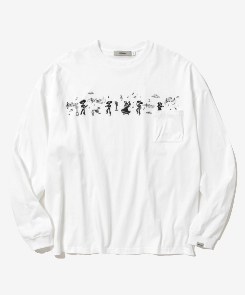 rehacer（レアセル）の「rehacer : Eternity Parade Wide L/S /  エタニティーパレード ワイドシル エット ロング スリーブ カットソー（Tシャツ/カットソー・メンズ・ブラック/ホワイト・SMALL/MEDIUM/LARGE/X-LARGE）」の12枚目の写真