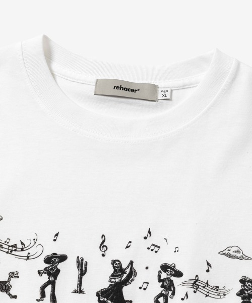 rehacer（レアセル）の「rehacer : Eternity Parade Wide L/S /  エタニティーパレード ワイドシル エット ロング スリーブ カットソー（Tシャツ/カットソー・メンズ・ブラック/ホワイト・SMALL/MEDIUM/LARGE/X-LARGE）」の4枚目の写真