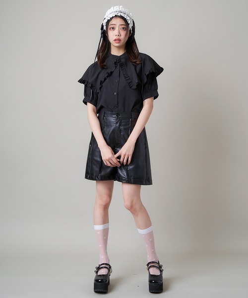SPINNS（スピンズ）の「ハートデザイン ナイロンハイソックス（ソックス/靴下・レディース・ホワイト/ブラック・ONESIZE）」の12枚目の写真