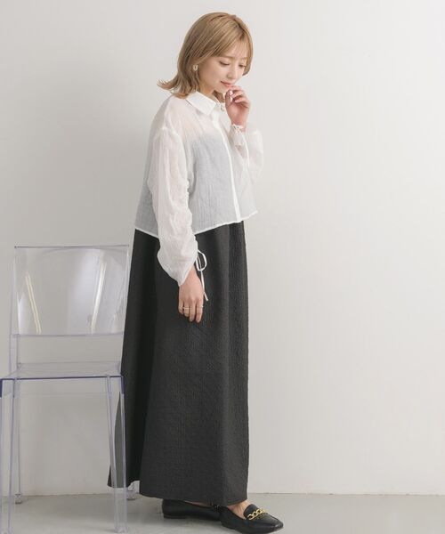 ブラウス シャツ 袖シャーリングシャツ レディース FREAK'S STORE ブラウス シャツ 袖シャーリングブラウス