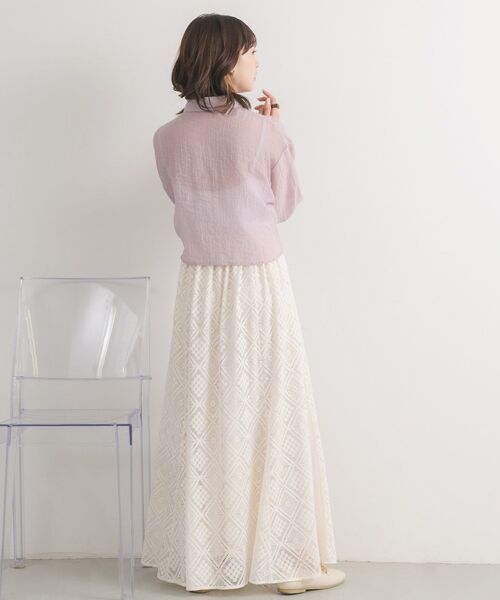 RETRO GIRL(レトロガール)の「袖シャーリングシアーSH(シャツ/ブラウス・レディース・ブルー/オフホワイト/グリーン/ピンク・FREE)」の15枚目の写真