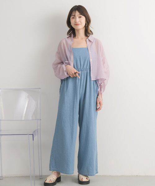 RETRO GIRL(レトロガール)の「袖シャーリングシアーSH(シャツ/ブラウス・レディース・ブルー/オフホワイト/グリーン/ピンク・FREE)」の16枚目の写真
