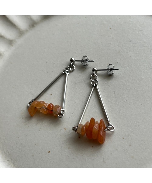 tone（トーン）の「【-lensa-】オレンジなストーンピアス (MA)（ピアス（両耳用）・レディース・オレンジ・FREE）」の2枚目の写真