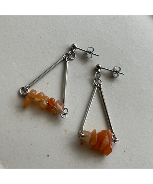 tone（トーン）の「【-lensa-】オレンジなストーンピアス (MA)（ピアス（両耳用）・レディース・オレンジ・FREE）」の3枚目の写真