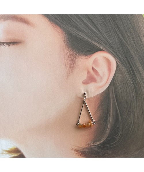 tone（トーン）の「【-lensa-】オレンジなストーンピアス (MA)（ピアス（両耳用）・レディース・オレンジ・FREE）」の5枚目の写真