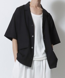 SITRY | drape tailored collar Shirt/ドレープ テーラードカラー 半袖シャツ(テーラードジャケット)