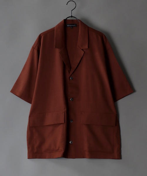 セール】drape tailored collar Shirt/ドレープ テーラード