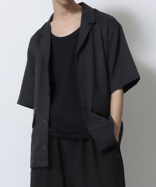 ダークブラウン テーラードジャケット 半袖 SITRY ジャケット テーラードジャケット drape tailored collar
