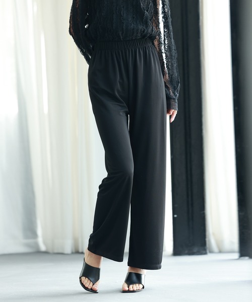 SAISON DE PAPILLON（セゾンドパピヨン）の「とろみ素材ウエスト総ゴムワイドパンツ（その他パンツ・レディース・ブルー/ブラック/グレー/グリーン/ベージュ・S/M/L）」の10枚目の写真