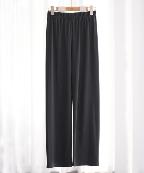 SAISON DE PAPILLON（セゾンドパピヨン）の「とろみ素材ウエスト総ゴムワイドパンツ（その他パンツ・レディース・ブルー/ブラック/グレー/グリーン/ベージュ・S/M/L）」の6枚目の写真