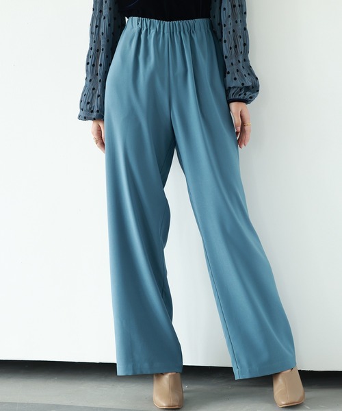 SAISON DE PAPILLON（セゾンドパピヨン）の「とろみ素材ウエスト総ゴムワイドパンツ（その他パンツ・レディース・ブルー/ブラック/グレー/グリーン/ベージュ・S/M/L）」の18枚目の写真