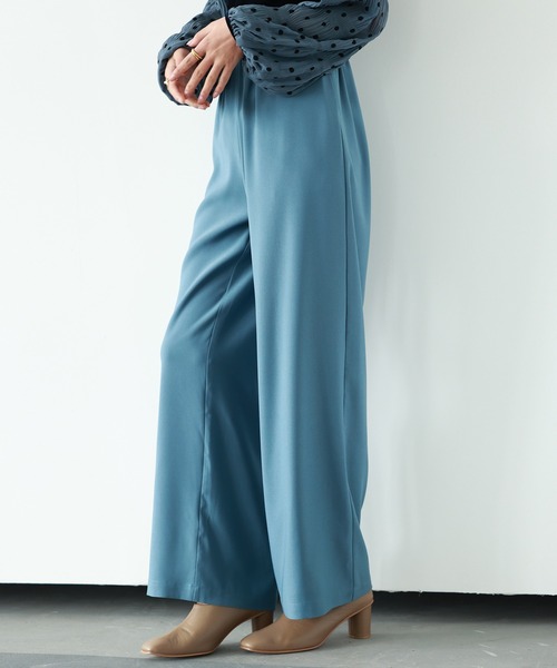 SAISON DE PAPILLON（セゾンドパピヨン）の「とろみ素材ウエスト総ゴムワイドパンツ（その他パンツ・レディース・ブルー/ブラック/グレー/グリーン/ベージュ・S/M/L）」の19枚目の写真