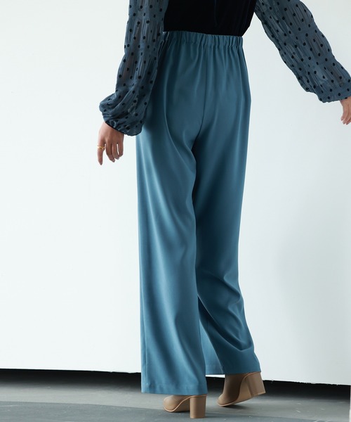 SAISON DE PAPILLON（セゾンドパピヨン）の「とろみ素材ウエスト総ゴムワイドパンツ（その他パンツ・レディース・ブルー/ブラック/グレー/グリーン/ベージュ・S/M/L）」の21枚目の写真