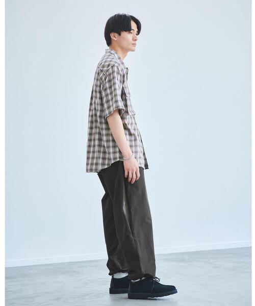 green label relaxing（グリーンレーベルリラクシング）の「Morley ビッグ チェック シャツ（シャツ/ブラウス・メンズ・オリーブ/ネイビー・S/L/M）」の6枚目の写真