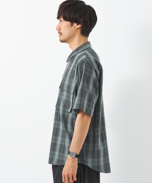 green label relaxing（グリーンレーベルリラクシング）の「Morley ビッグ チェック シャツ（シャツ/ブラウス・メンズ・オリーブ/ネイビー・S/L/M）」の3枚目の写真