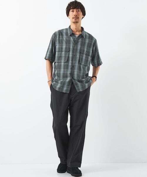 green label relaxing（グリーンレーベルリラクシング）の「Morley ビッグ チェック シャツ（シャツ/ブラウス・メンズ・オリーブ/ネイビー・S/L/M）」の8枚目の写真
