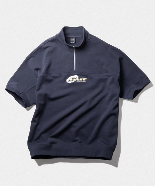 HUF(ハフ)の「HUF CHAINSAW HALF ZIP FLEECE / HUF ハーフジップ(スウェット・メンズ・グリーン系その他/ネイビー/アッシュグレー・SMALL/MEDIUM/LARGE/X-LARGE/XX-LARGE/X-SMALL)」の3枚目の写真