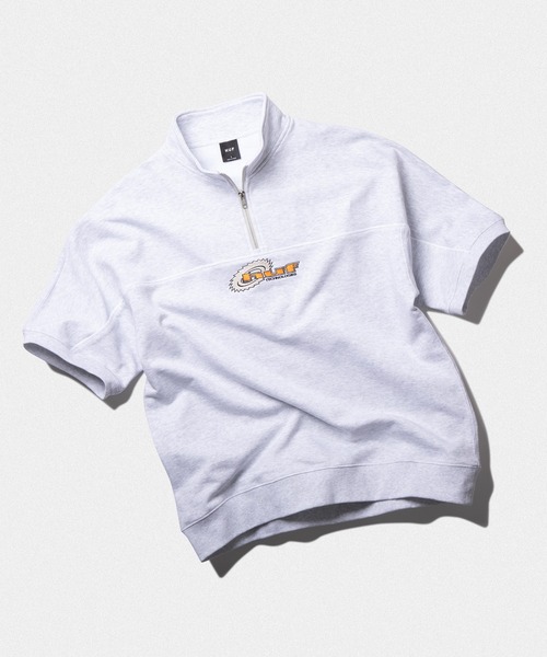 HUF(ハフ)の「HUF CHAINSAW HALF ZIP FLEECE / HUF ハーフジップ(スウェット・メンズ・グリーン系その他/ネイビー/アッシュグレー・SMALL/MEDIUM/LARGE/X-LARGE/XX-LARGE/X-SMALL)」の1枚目の写真