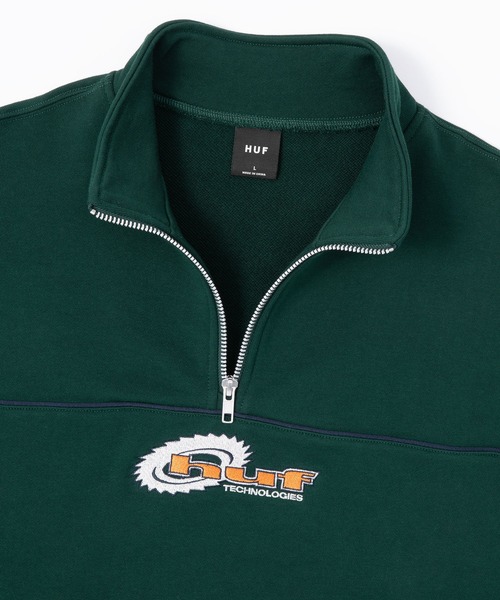 HUF(ハフ)の「HUF CHAINSAW HALF ZIP FLEECE / HUF ハーフジップ(スウェット・メンズ・グリーン系その他/ネイビー/アッシュグレー・SMALL/MEDIUM/LARGE/X-LARGE/XX-LARGE/X-SMALL)」の9枚目の写真