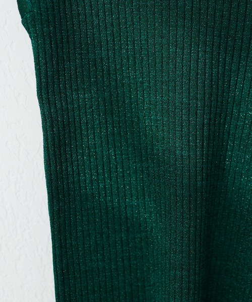 natural couture(ナチュラルクチュール)の「三角あき2WAYノースリラメニット(キャミソール・レディース・ブラック/グリーン/ラベンダー/レンガ/アイボリー・FREE)」の20枚目の写真