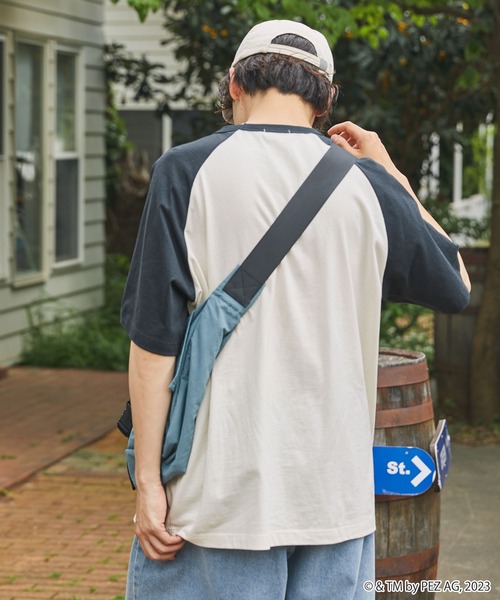 MONO-MART LADY'S（モノマートレディース）の「PEZ/ペッツ 別注  ワンポイント刺繍半袖ラグランTシャツ（Tシャツ/カットソー・レディース・ワイン/ネイビー/スミクロ・FREE）」の4枚目の写真