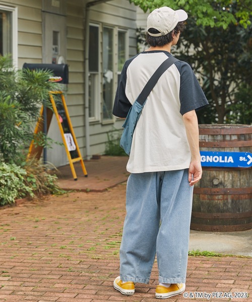 MONO-MART LADY'S（モノマートレディース）の「PEZ/ペッツ 別注  ワンポイント刺繍半袖ラグランTシャツ（Tシャツ/カットソー・レディース・ワイン/ネイビー/スミクロ・FREE）」の6枚目の写真