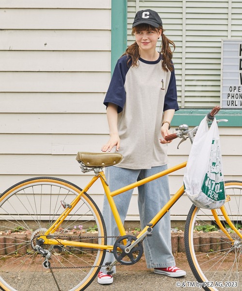 MONO-MART LADY'S（モノマートレディース）の「PEZ/ペッツ 別注  ワンポイント刺繍半袖ラグランTシャツ（Tシャツ/カットソー・レディース・ワイン/ネイビー/スミクロ・FREE）」の12枚目の写真