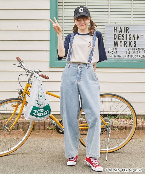 MONO-MART LADY'S（モノマートレディース）の「PEZ/ペッツ 別注  ワンポイント刺繍半袖ラグランTシャツ（Tシャツ/カットソー・レディース・ワイン/ネイビー/スミクロ・FREE）」の21枚目の写真