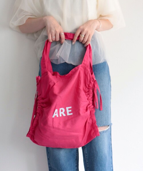 EARTH MADE(アースメイド)の「【EARTH MADE/アースメイド】サイドギャザーリネントートバッグ(トートバッグ・レディース・レッド/グリーン/ラベンダー・FREE)」の8枚目の写真