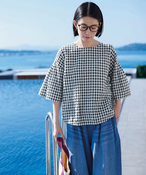 トップス commesi Et】アシンメトリーネックシアートップス – SELECT MOCA