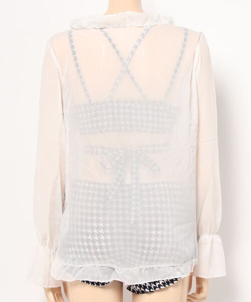 Ritzy（リッツィー）の「千鳥柄フロントクロスハイウエストビキニ 水着（水着・レディース・ブラック・FREE）」の3枚目の写真