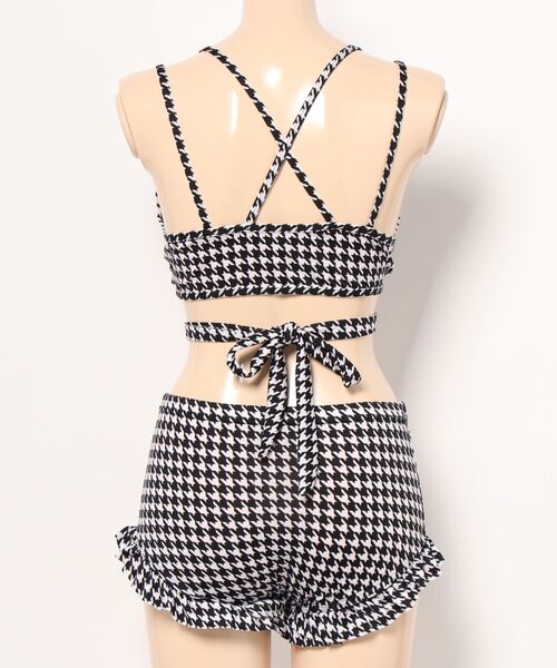 Ritzy（リッツィー）の「千鳥柄フロントクロスハイウエストビキニ 水着（水着・レディース・ブラック・FREE）」の14枚目の写真