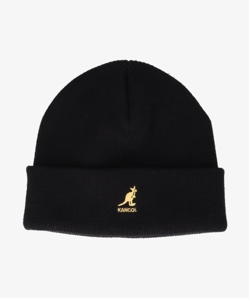 KANGOL（カンゴール）の「KANGOL ACRYLIC CUFF PULL-ON（ニットキャップ/ビーニー・レディース・ライトグレー/ブラック×ブラック/グレー/ブラック/ライトブルー/ブラウン/キャメル/オレンジ/ネイビー/ピンク/ブラック×ゴールド/グリーン/ピンク系/オレンジ系/ライトイエロー/アーミー/グリーン系/ブルー系/ブラウン系・ONE SIZE）」の4枚目の写真