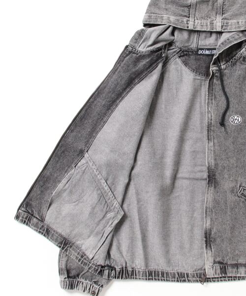 DOUBLE STEAL（ダブルスティール）の「オーバルロゴ刺繍 デニムパーカーJKT（デニムジャケット・メンズ・インディゴブルー/ブラック・MEDIUM/LARGE/X-LARGE）」の20枚目の写真