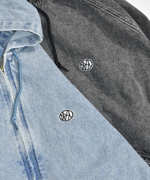 DOUBLE STEAL（ダブルスティール）の「オーバルロゴ刺繍 デニムパーカーJKT（デニムジャケット・メンズ・インディゴブルー/ブラック・MEDIUM/LARGE/X-LARGE）」の4枚目の写真