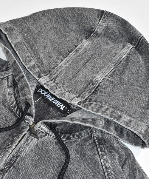 DOUBLE STEAL（ダブルスティール）の「オーバルロゴ刺繍 デニムパーカーJKT（デニムジャケット・メンズ・インディゴブルー/ブラック・MEDIUM/LARGE/X-LARGE）」の5枚目の写真