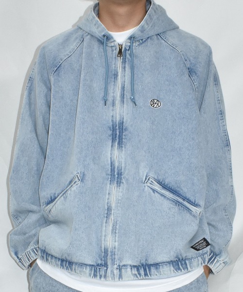 DOUBLE STEAL（ダブルスティール）の「オーバルロゴ刺繍 デニムパーカーJKT（デニムジャケット・メンズ・インディゴブルー/ブラック・MEDIUM/LARGE/X-LARGE）」の12枚目の写真